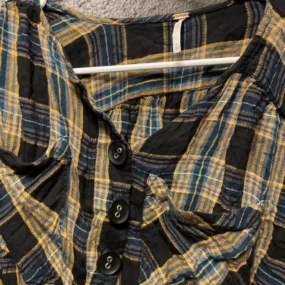 Free People Plaid Cinched Top